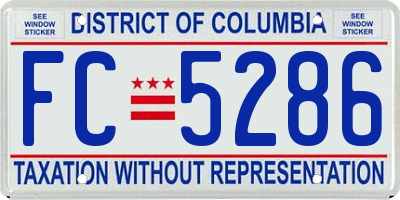 DC license plate FC5286