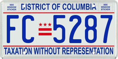 DC license plate FC5287