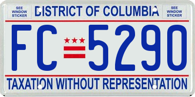 DC license plate FC5290