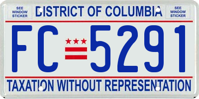 DC license plate FC5291