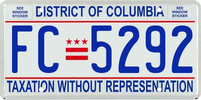 DC license plate FC5292