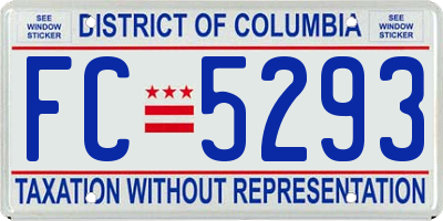 DC license plate FC5293