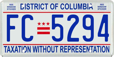 DC license plate FC5294