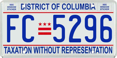 DC license plate FC5296