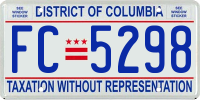 DC license plate FC5298