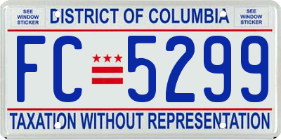 DC license plate FC5299