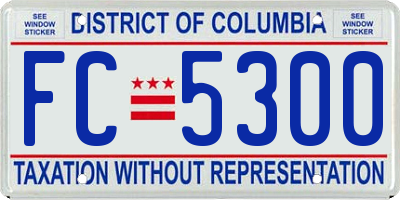 DC license plate FC5300