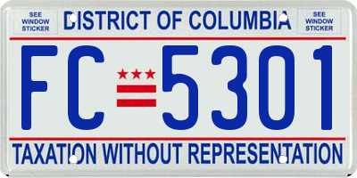 DC license plate FC5301