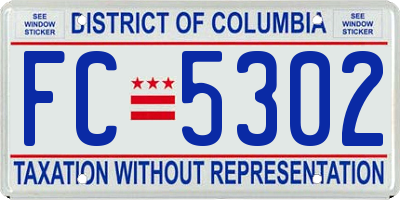 DC license plate FC5302