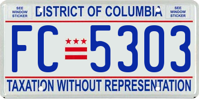 DC license plate FC5303