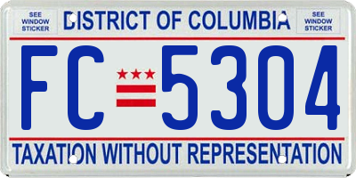 DC license plate FC5304