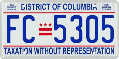 DC license plate FC5305