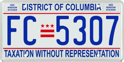 DC license plate FC5307