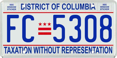 DC license plate FC5308