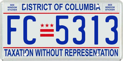 DC license plate FC5313