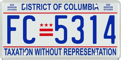 DC license plate FC5314