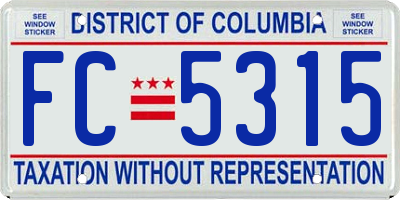 DC license plate FC5315