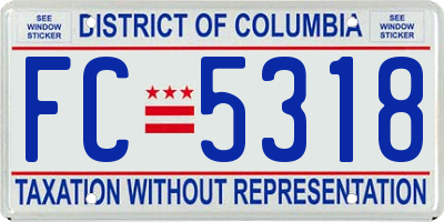 DC license plate FC5318