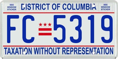 DC license plate FC5319