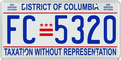 DC license plate FC5320