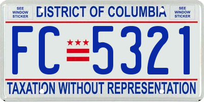 DC license plate FC5321