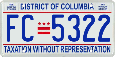 DC license plate FC5322