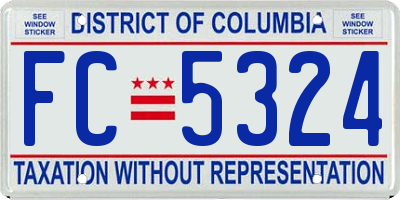 DC license plate FC5324