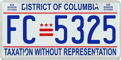 DC license plate FC5325