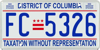 DC license plate FC5326