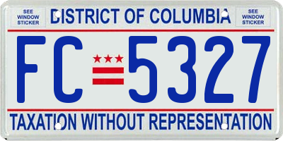 DC license plate FC5327