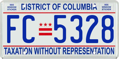 DC license plate FC5328