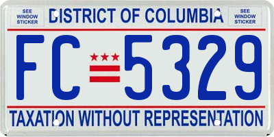 DC license plate FC5329