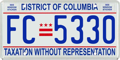 DC license plate FC5330