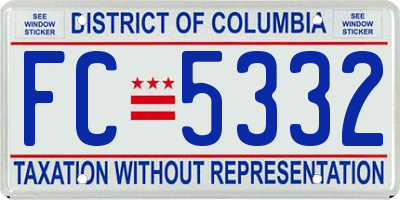 DC license plate FC5332