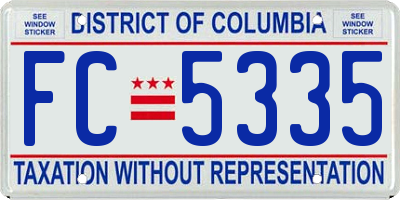 DC license plate FC5335