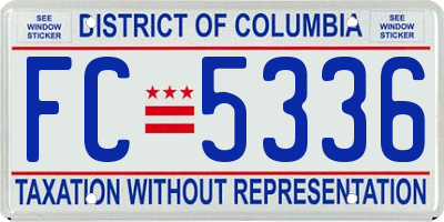 DC license plate FC5336