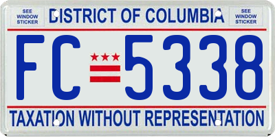 DC license plate FC5338