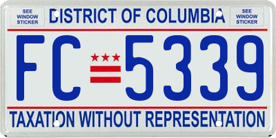 DC license plate FC5339