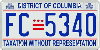 DC license plate FC5340