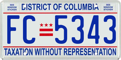 DC license plate FC5343