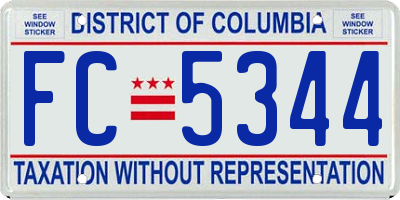 DC license plate FC5344