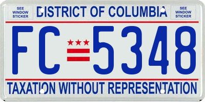 DC license plate FC5348