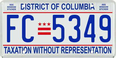 DC license plate FC5349