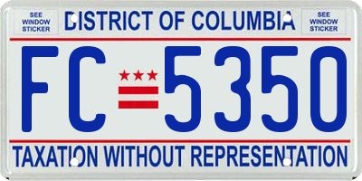 DC license plate FC5350