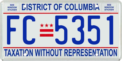 DC license plate FC5351