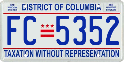 DC license plate FC5352