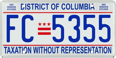 DC license plate FC5355