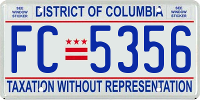 DC license plate FC5356