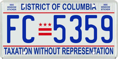 DC license plate FC5359