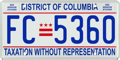 DC license plate FC5360